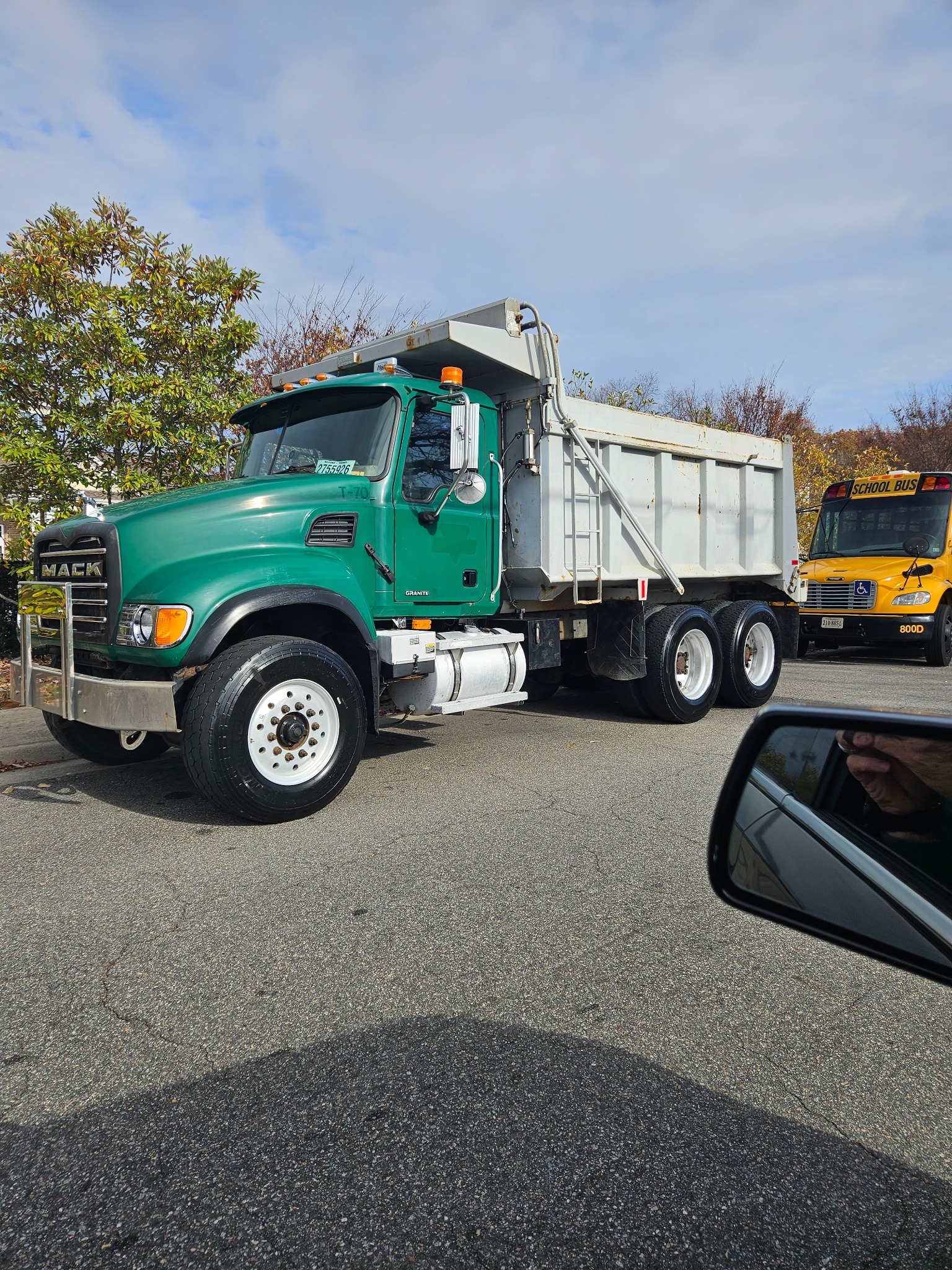 Green Demo Dispatch Mack dump truck